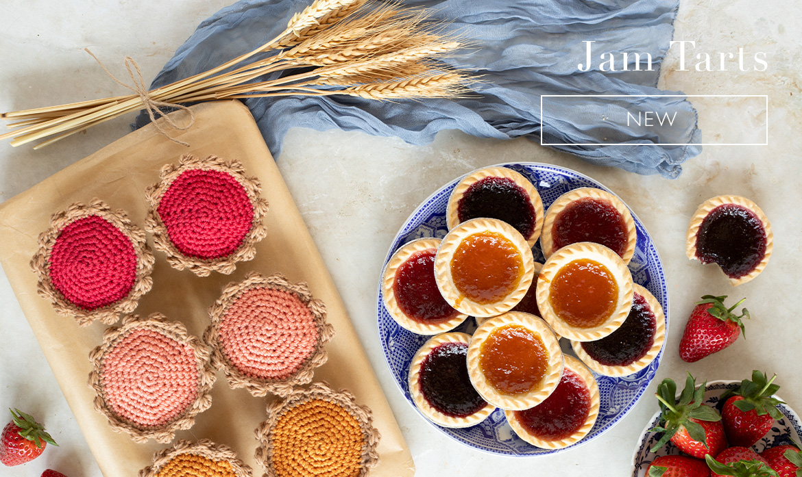 Jam Tarts new gourmet crochet tin pattern toft